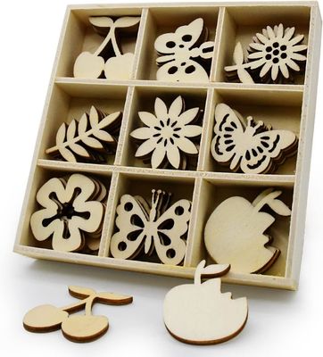 Деревянные украшения Лазерные резки Бланки Лесные ломтики для декорации природы 45 шт.