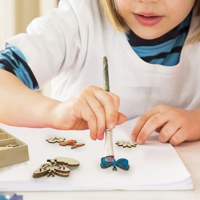 Деревянные украшения Лазерные резки Бланки Лесные ломтики для декорации природы 45 шт.