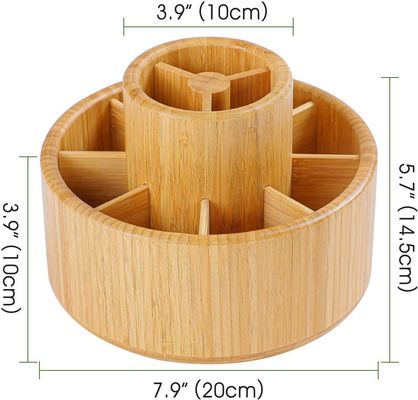 Настраиваемый логотип приемлемый бамбуковый вращающийся оргорганизатор для столовой клади