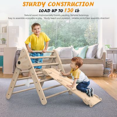 Детские игровые залы подъемная треугольная лестница с пандусом Комплект из 3 деревянных игрушек безопасности