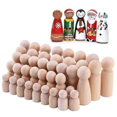 Некрашенная деревянная кукла для семьи DIY игрушка для ремесла и скульптуры