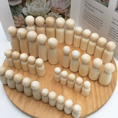 Некрашенная деревянная кукла для семьи DIY игрушка для ремесла и скульптуры