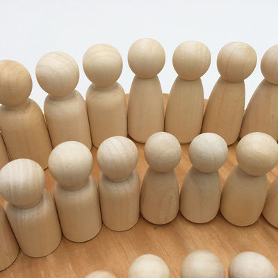 Размер на заказ Приемлемый деревянный мужчина Женщина Пег куклы Люди фигуры для самодельной живописи ремесла