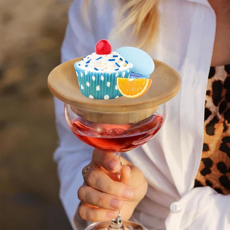 Деревянный винный стеклянный топорический набор из 6 для предотвращения брызг красного вина