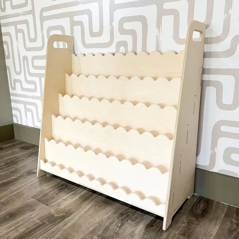 Деревянная мебель Монтессори Детский сад Подарок Деревянная книжная полка для функций Экономия места