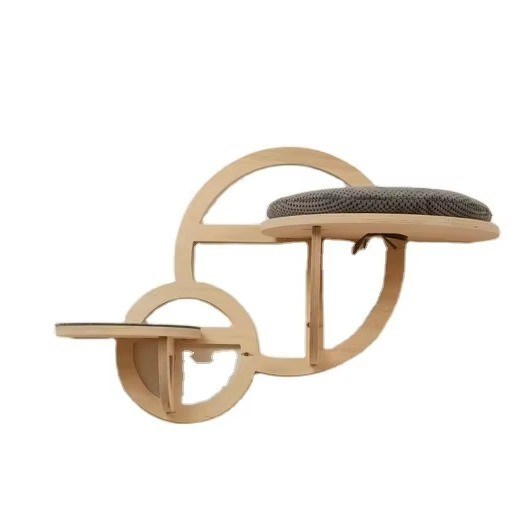 Современная мебель для кошек Деревянная скалолазая стена для кошек с ступенчатым и шелковым печатью