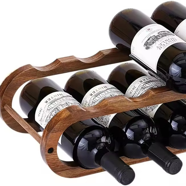 Ручная работа Акация 2 Tier Wine Rack и организатор бутылок с водой для кабинета