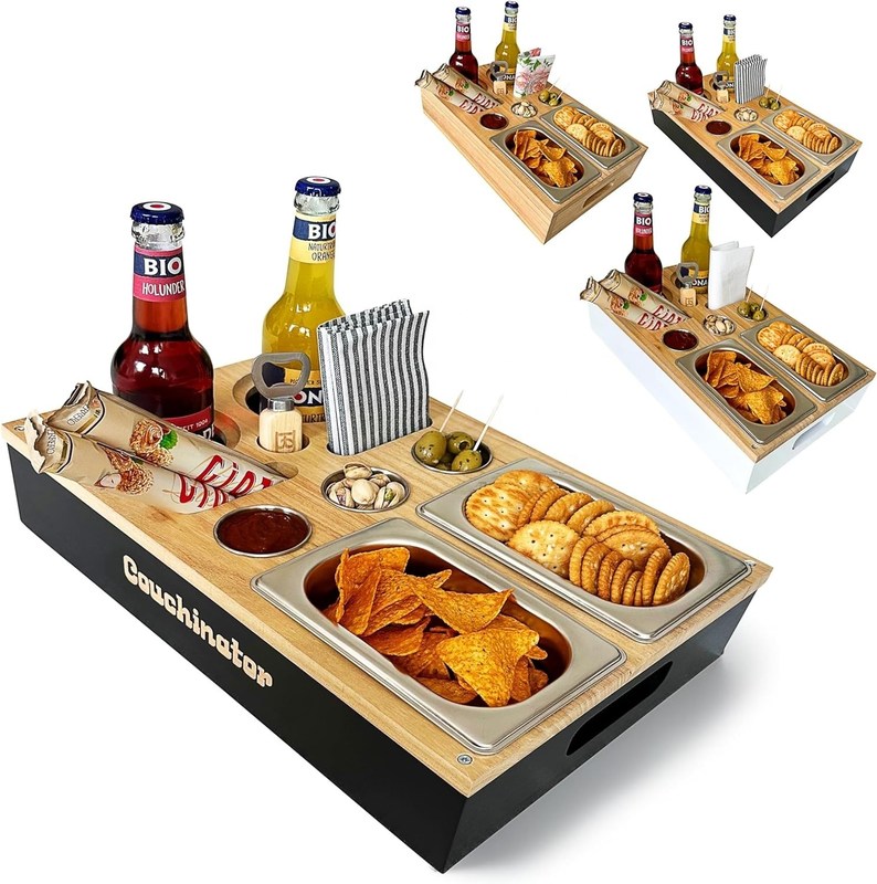 2 закусочные чаши 3 купальные чаши 2 поддоны открыватель бутылок организатор держатель бутылок диван дворецкий сервирующий поднос диванный поднос