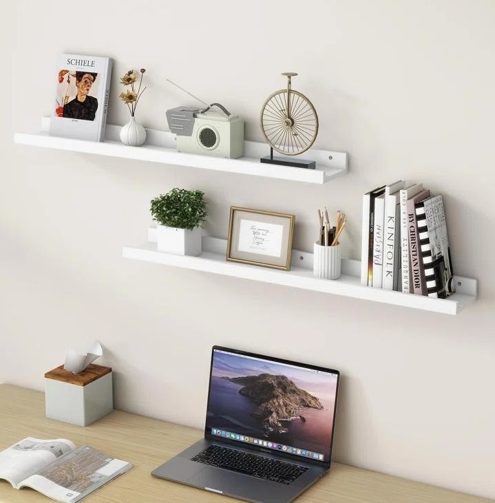 Мебель для гостиной 2 шт. Плавучие полки из твердого дерева для минималистического настенного дисплея