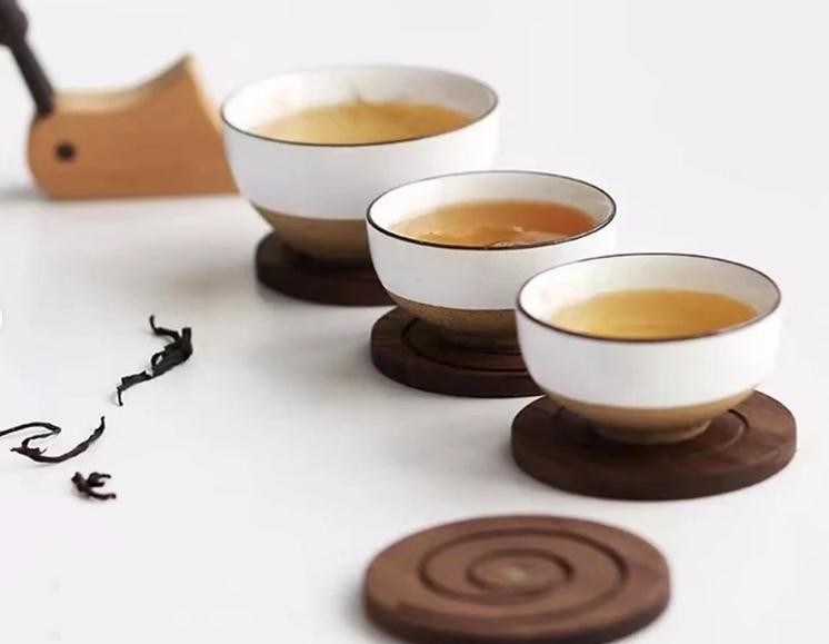 Красивый улитка твердое дерево подъемник изоляционный коврик набор из 5 с держателем на столе украшения подарок