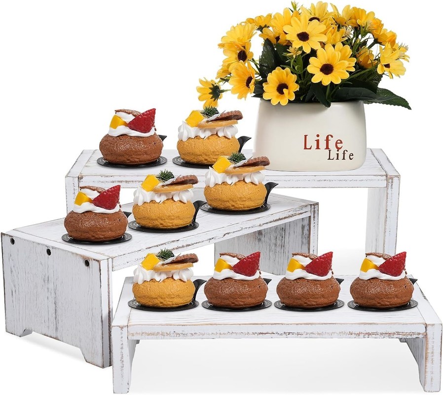 Домашнее убранство и подарки Функциональный дизайн 3-уровневый деревянный латунный кексы десерт дисплейный подъемник