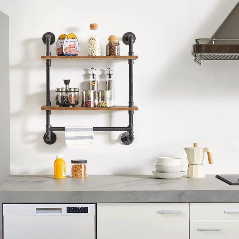 Домашняя техника Стенный дисплей Книжная полка Промышленная труба Полка для кухни офисное хранение