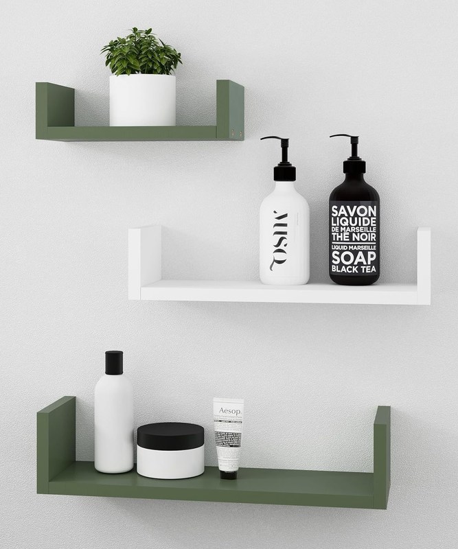 Домашняя клетка Стенный хранилище организатор книжная полка Набор из 3 деревянных плавучих полок для хранения