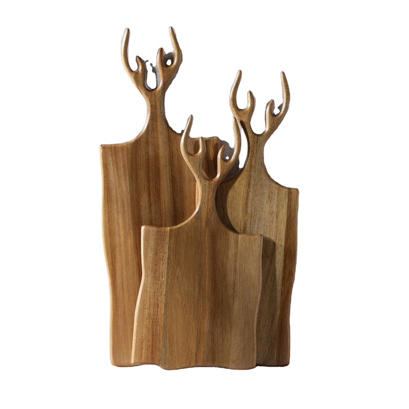 Многофункциональные доски для резки оливкового акации набор из 3 с рукояткой индивидуального размера