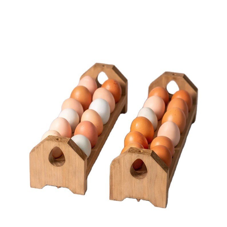 Деревянный яичный картонный поднос ручной работы Бамбук или деревянный яичный держатель на заказ для кухни фермы