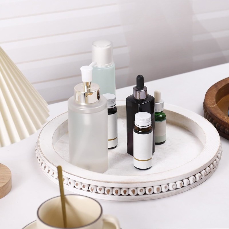 Декоративная деревянная поднос с белым дизайном на заказ