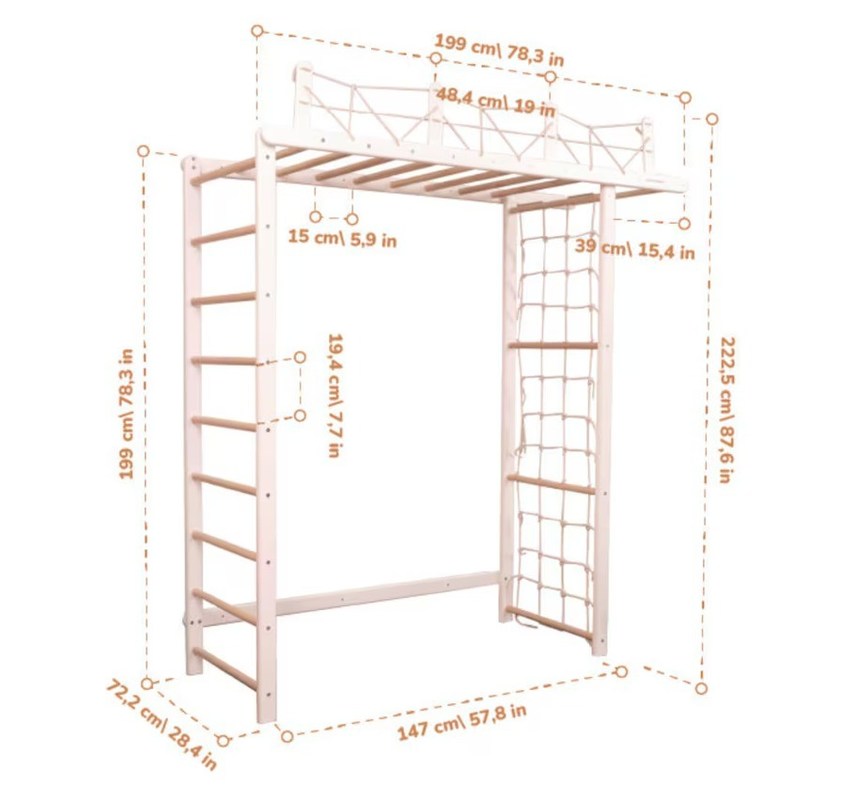 Настраиваемый детский джунгли тренажерный зал с дополнительным веревочным аксессуаром и детским мобильным
