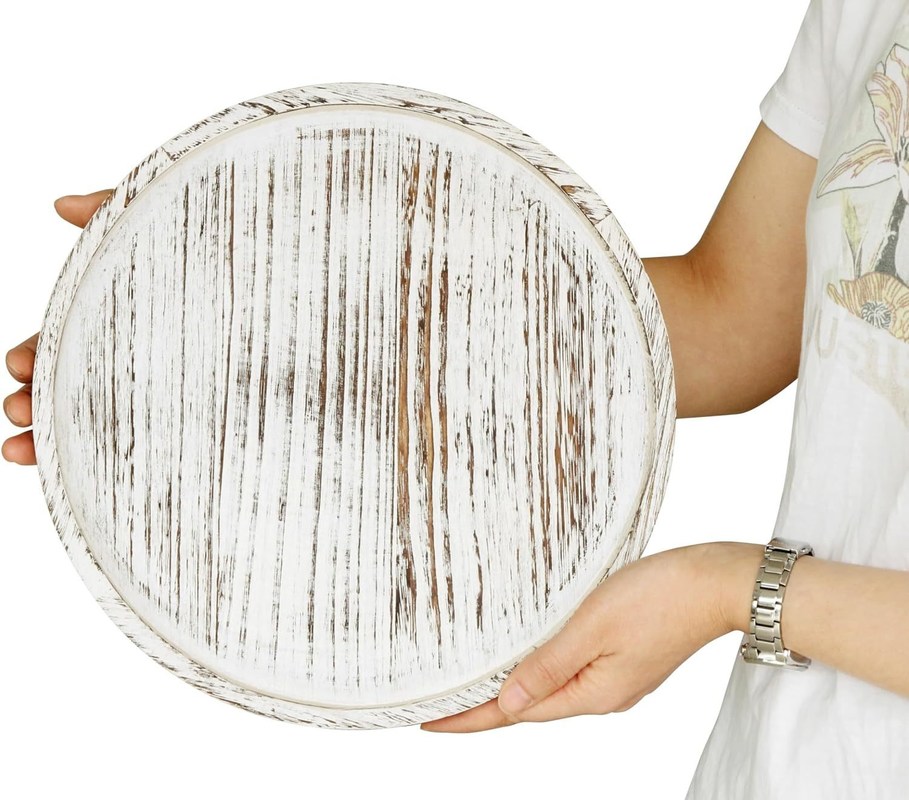 No Tier Single 12" деревянный деревянный декоративный столовый поднос для фермеров