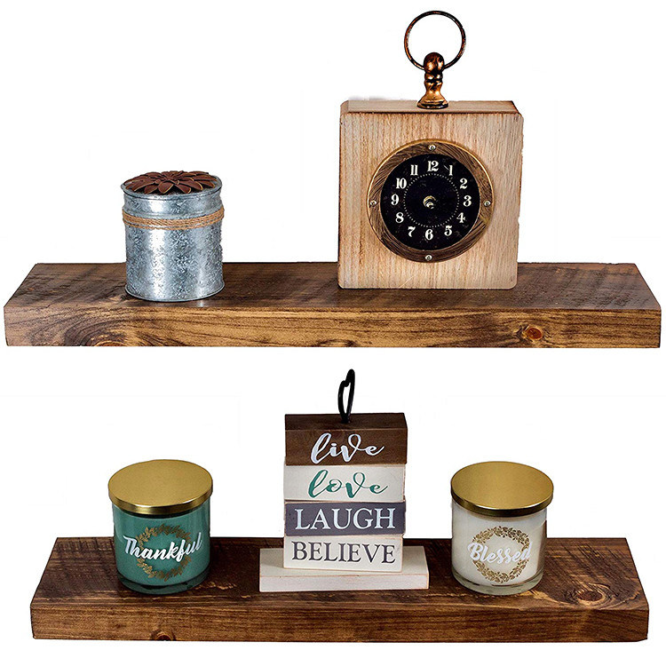 Современный дизайн деревянная плавучая полка для гостиной