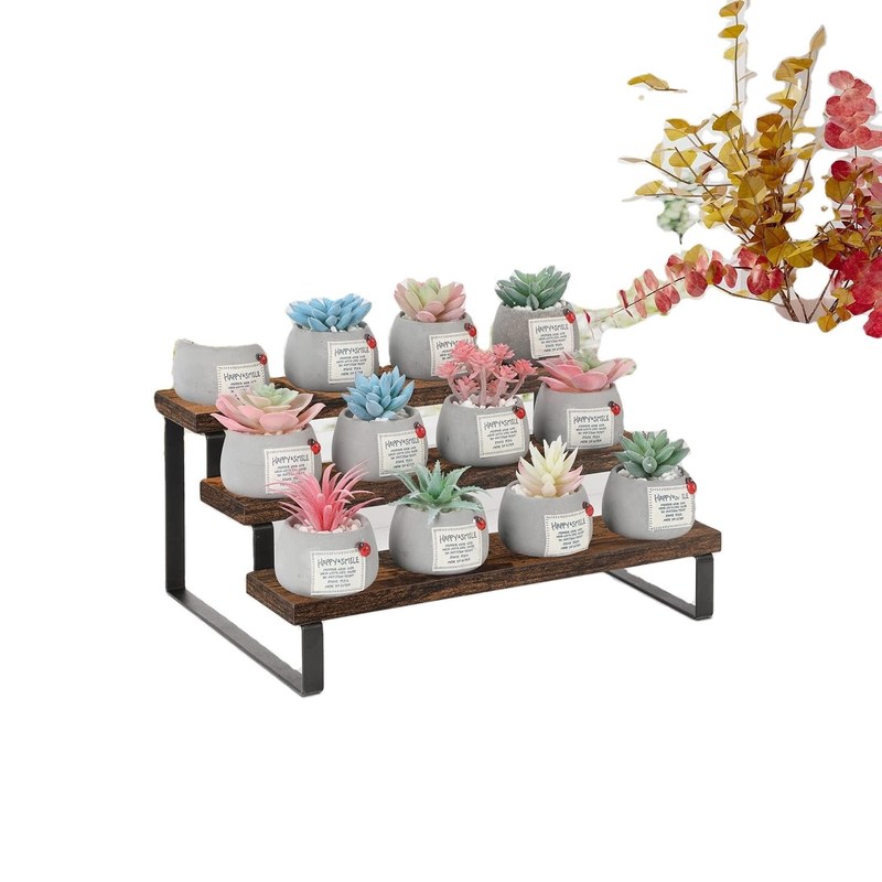 Функция деревянного стенда для дисплея сэкономить пространство 3 уровень Кухонный счетчик специйный столешничный организатор