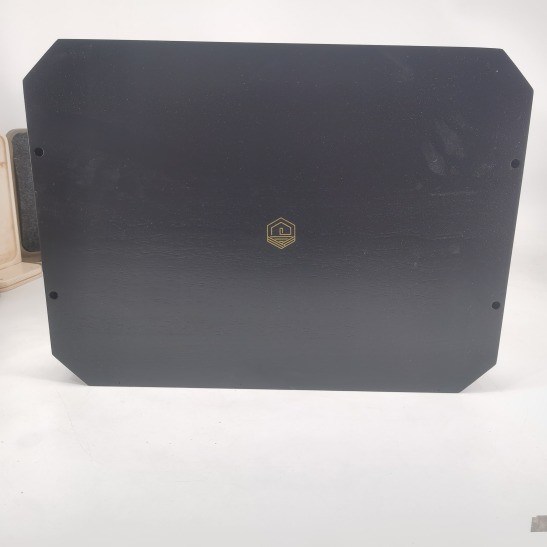 202406 Черная деревянная поднос для подачи пищи Акациевый деревянный материал