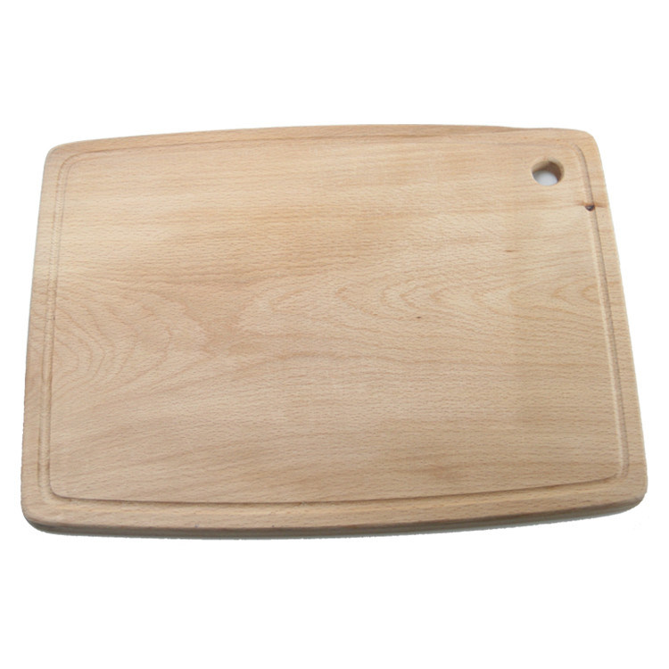 Функциональная и долговечная плоская деревянная буковая режущая доска с печатным рукоятком