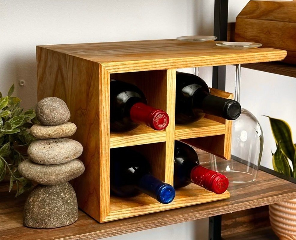 Настройка логотипа Высококачественная стойка для вина из твердого дерева