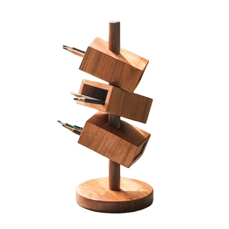 Восьмиугольный организатор стола NBeech Дерево Черный грецкий орех для и универсальная организация стола